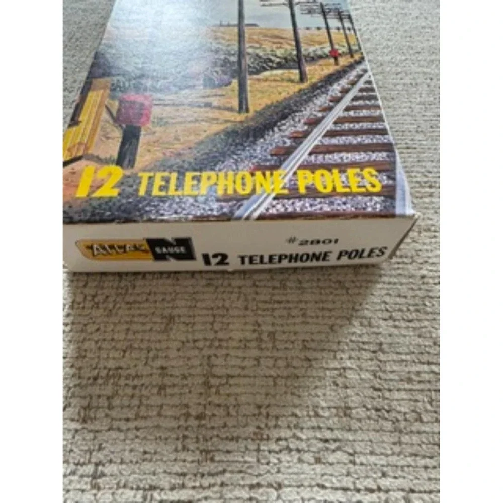 Atlas N Scale 2801 Telephone Poles 12 pcs for Railroad Scenery New Open Box